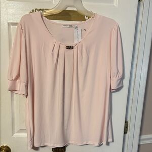 Notations plus size ladies pleated front raglan sleeves blouse; size; 3X